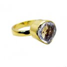 appealing Crystal Quartz Copper White Ring gemstones L-1in US 5,6,7,8