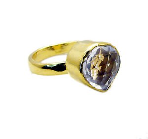 appealing Crystal Quartz Copper White Ring gemstones L-1in US 5,6,7,8