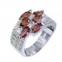 handsome Garnet Silver Red Ring exporter L-1in US 5,6,7,8