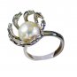 excellent Pearl Silver white Ring supplies L-1in US 5,6,7,8