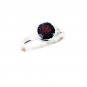 seemly Garnet Silver Red Ring jewelry L-1in US 5,6,7,8