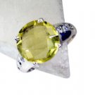 stunning Lemon Quartz Silver Yellow Ring india  L-1in US 5,6,7,8 Sz 6.5