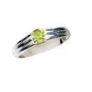 symmetrical Peridot Silver Green Ring supplies L-1in US 5,6,7,8