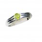 symmetrical Peridot Silver Green Ring supplies L-1in US 5,6,7,8