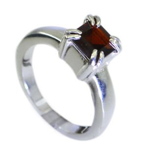 resplendent Garnet Silver Red Ring indian L-1in US 5,6,7,8