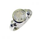 pretty white Cz Silver White Ring jewelry L-1in US 5,6,7,8