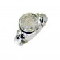 pretty white Cz Silver White Ring jewelry L-1in US 5,6,7,8