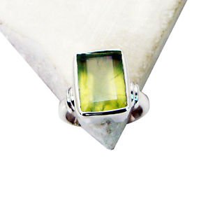 seemly Prehnite Silver Green Ring gemstone L-1in US 5,6,7,8