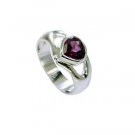 glossy Garnet Silver Red Ring Designer L-1in US 5,6,7,8