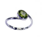 tantalizing Peridot Silver Green Ring wholesale L-1in US 5,6,7,8