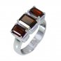 adorable Garnet Silver Red Ring indian L-1in US 5,6,7,8 Sz 7