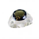 adorable Smoky Quartz Silver Brown Ring wholesale L-1in US 5,6,7,8