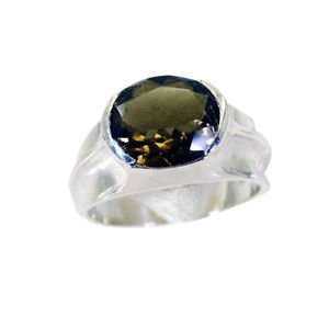 adorable Smoky Quartz Silver Brown Ring wholesale L-1in US 5,6,7,8