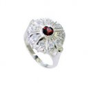 appealing Garnet Silver Red Ring supplies L-1in US 5,6,7,8