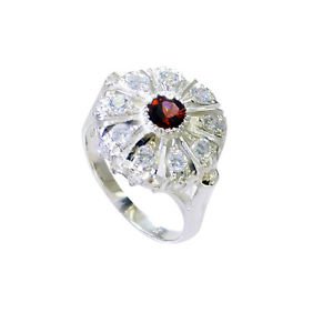 appealing Garnet Silver Red Ring supplies L-1in US 5,6,7,8