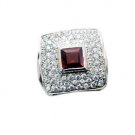 dainty Garnet Silver Red Ring wholesale L-1in US 5,6,7,8
