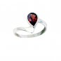 comely Garnet Silver Red Ring jewellery L-1in US 5,6,7,8