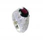 radiant Garnet Silver Red Ring wholesales L-1in US 5,6,7,8