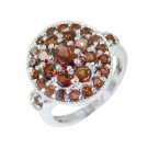 scenicbonny Garnet Silver Red Ring supply L-1in US 5,6,7,8