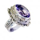 sexy Amethyst Silver Purple Ring handcrafted L-1in US 5,6,7,8