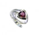 bewitching Garnet Silver Red Ring jewelry L-1in US 5,6,7,8