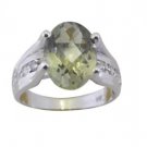 luscious green Amethyst 925 Sterling Silver Green Ring jewelry L-1in US 5,6,7,8