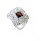 bewitching Garnet Silver Red Ring supply L-1in US 5,6,7,8