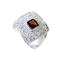 bewitching Garnet Silver Red Ring supply L-1in US 5,6,7,8