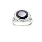 engaging Garnet Silver Red Ring Designer L-1in US 5,6,7,8