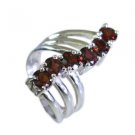 radiant Garnet Silver Red Ring exporter L-1in US 5,6,7,8
