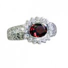presentable Garnet Silver Red Ring wholesales L-1in US 5,6,7,8