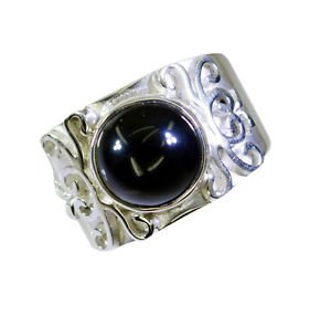 admirable Black onyx Silver Black Ring suppiler L-1in US 5,6,7,8