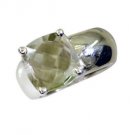 beauty Green Amethyst Silver Green Ring jewellery L-1in US 5,6,7,8