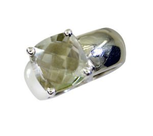 beauty Green Amethyst Silver Green Ring jewellery L-1in US 5,6,7,8