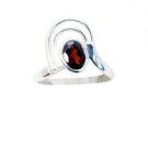 fine-looking Garnet Silver Red Ring jewelry L-1in US 5,6,7,8