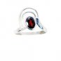 fine-looking Garnet Silver Red Ring jewelry L-1in US 5,6,7,8
