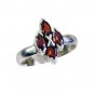 exquisite Garnet Silver Red Ring Designer L-1in US 5,6,7,8