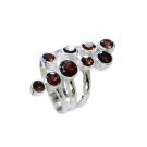 sexy Garnet Silver Red Ring gemstones L-1in US 5,6,7,8