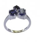 hunky Iolite 925 Sterling Silver Blue Ring suppiler L-1in US 5,6,7,8