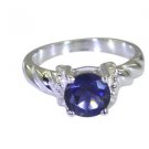 beauteous Iolite 925 Sterling  Blue Ring jewelry L-1in US 5,6,7,8