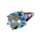 glamorous Blue Topaz Silver Blue Ring jaipur L-1in US 5,6,7,8