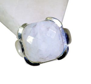 desirable Rainbow Moonstone Silver White Ring wholesales L-1in US 5,6,7,8