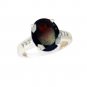 chocolate-box Garnet Silver Red Ring handmade  L-1in US 5,6,7,8
