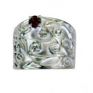 aesthetic Garnet Silver Red Ring wholesale L-1in US 5,6,7,8