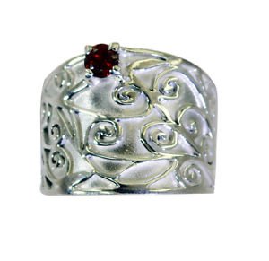 aesthetic Garnet Silver Red Ring wholesale L-1in US 5,6,7,8