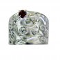 aesthetic Garnet Silver Red Ring wholesale L-1in US 5,6,7,8