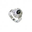well-favored Black onyx Silver Black Ring handmade  L-1in US 5,6,7,8