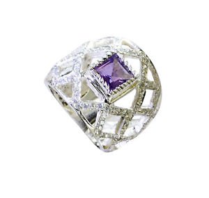 angelic Amethyst Silver Purple Ring handcrafted L-1in US 5,6,7,8