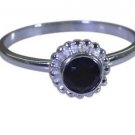 flashy Black Oynx 925 sterling silver Black Ring wholesales L-1.2in US 5,6,7,8