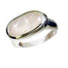 yummy Rose Quartz Silver Pink Ring jewelry L-1in US 5,6,7,8